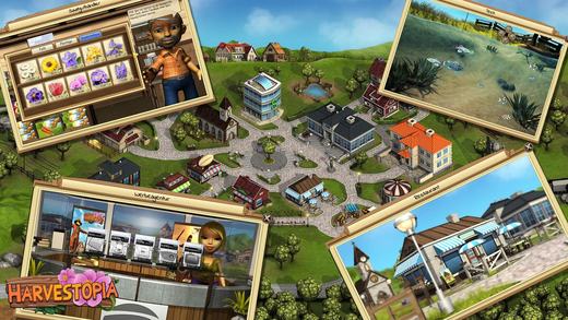 Harvestopia village and shops
